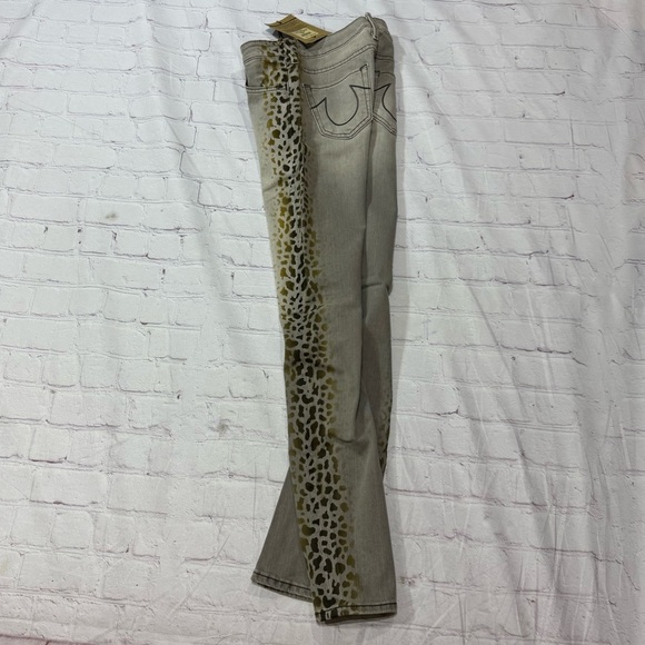 TRUE RELIGION BRAND JEANS “JUDE” Gray Leopard Print Women's Skinny Denims 24 NWT - Picture 6 of 16